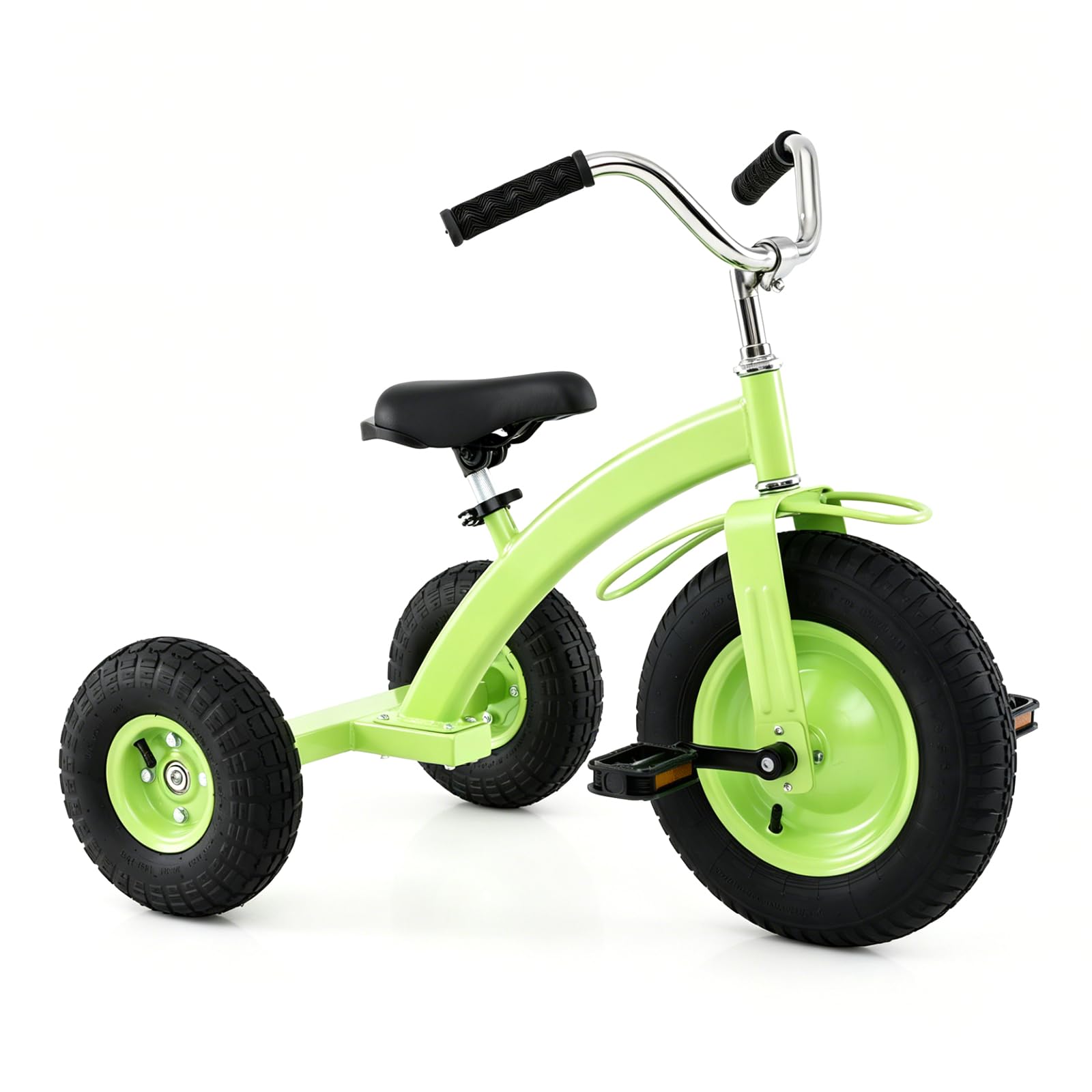 COSTWAY Kids Tricycle (Green, 84 x 55 x 68-77cm, without Storage Basket)