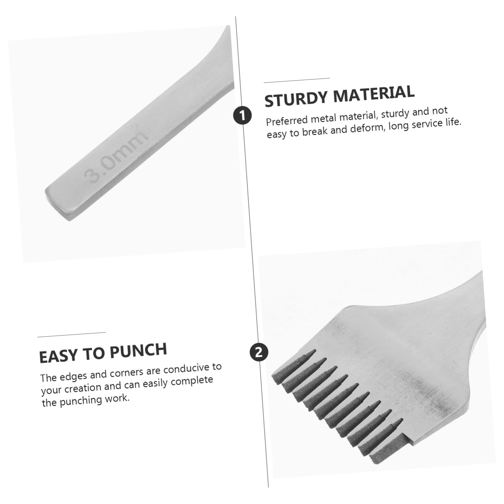 KONTONTY 3 Piezas Kit de Costura de Cuero Perforadoras de Metal Herramienta para Manualidades de Cuero para Perforar Proyectos DIY de Artesanía