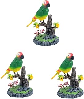 ibasenice 3 Pçs Brinquedos De Pássaros Pequenos Brinquedo De Papagaio Cantando Pássaro Cantando Ornamento De Mesa Porta-Caneta Sensor De Pardal Decorações Ativação De Escritório Suportes De