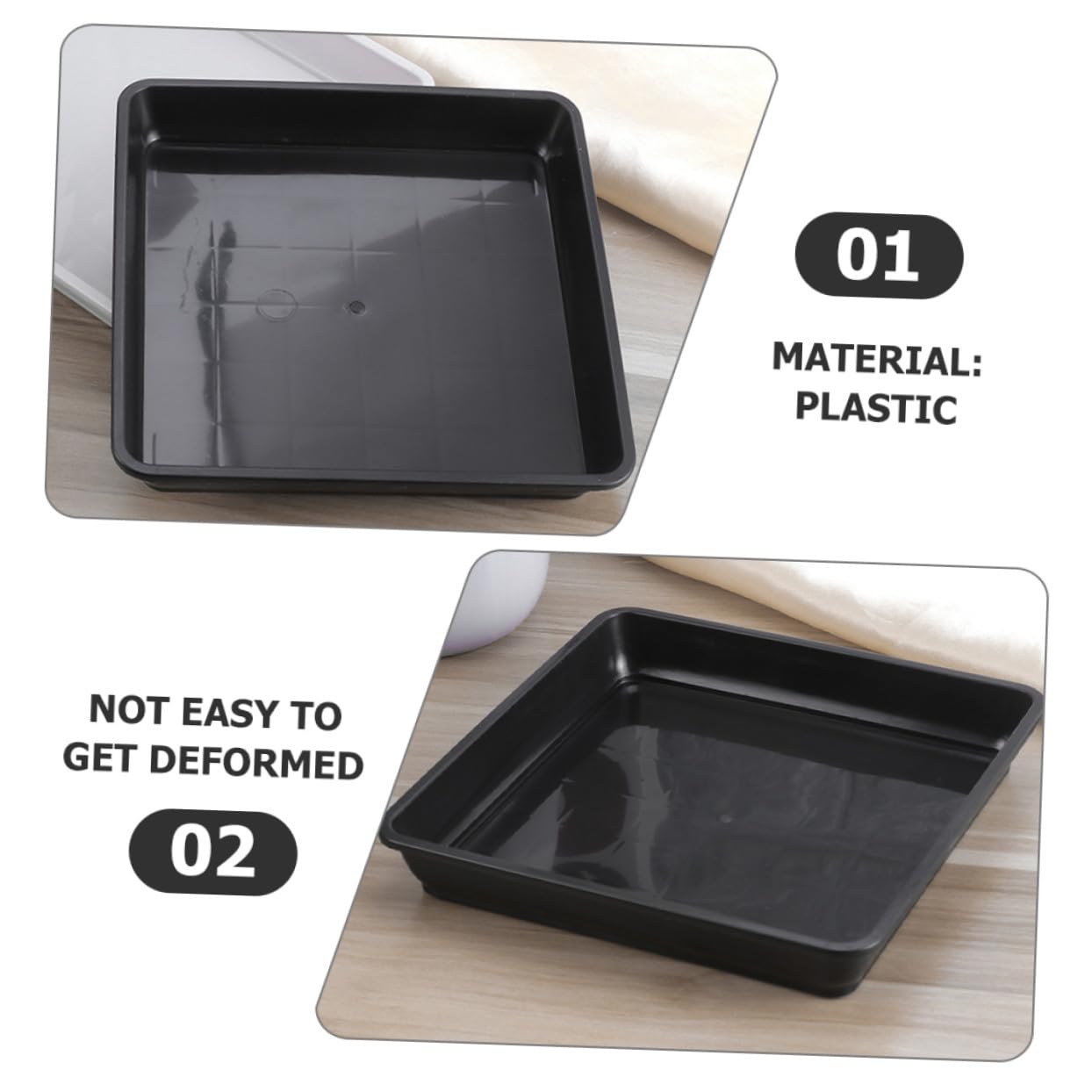 Bandejas De Goteo para Plantas 15 Unidades Resistentes De Plástico Base Cuadrada 18x18 Cm Ideales para Macetas En Casa y Jardín