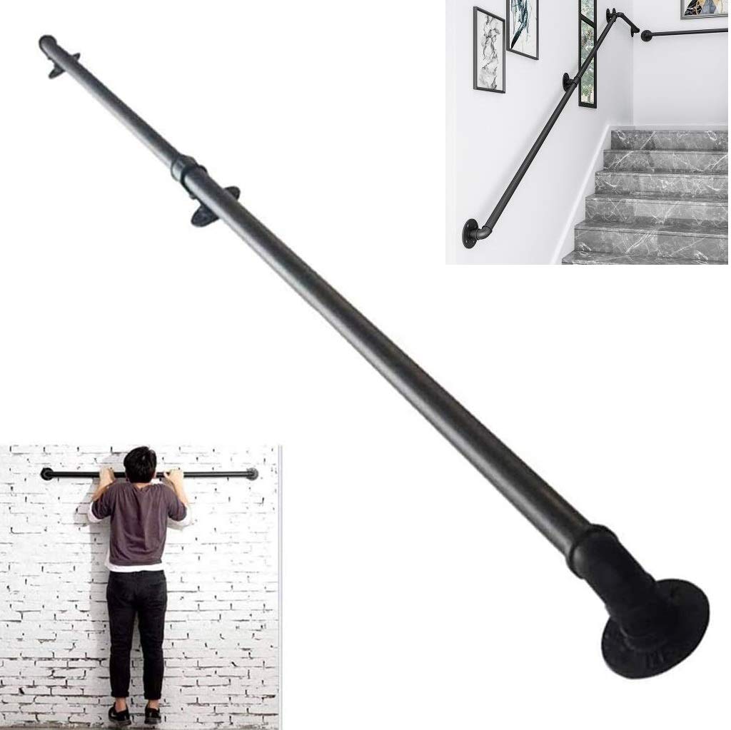 Main courante d'escalier en fer CHEWYNP avec supports muraux pour couloir et loft