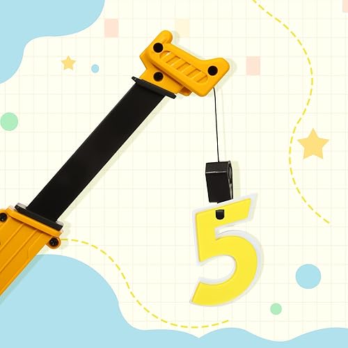 Miniatura 4 de RAYNAG 10 piezas de imitación números de azúcar 0-9 de ingeniería para decoración de tartas, ornamento de excavadora grúa torre de coche para niño