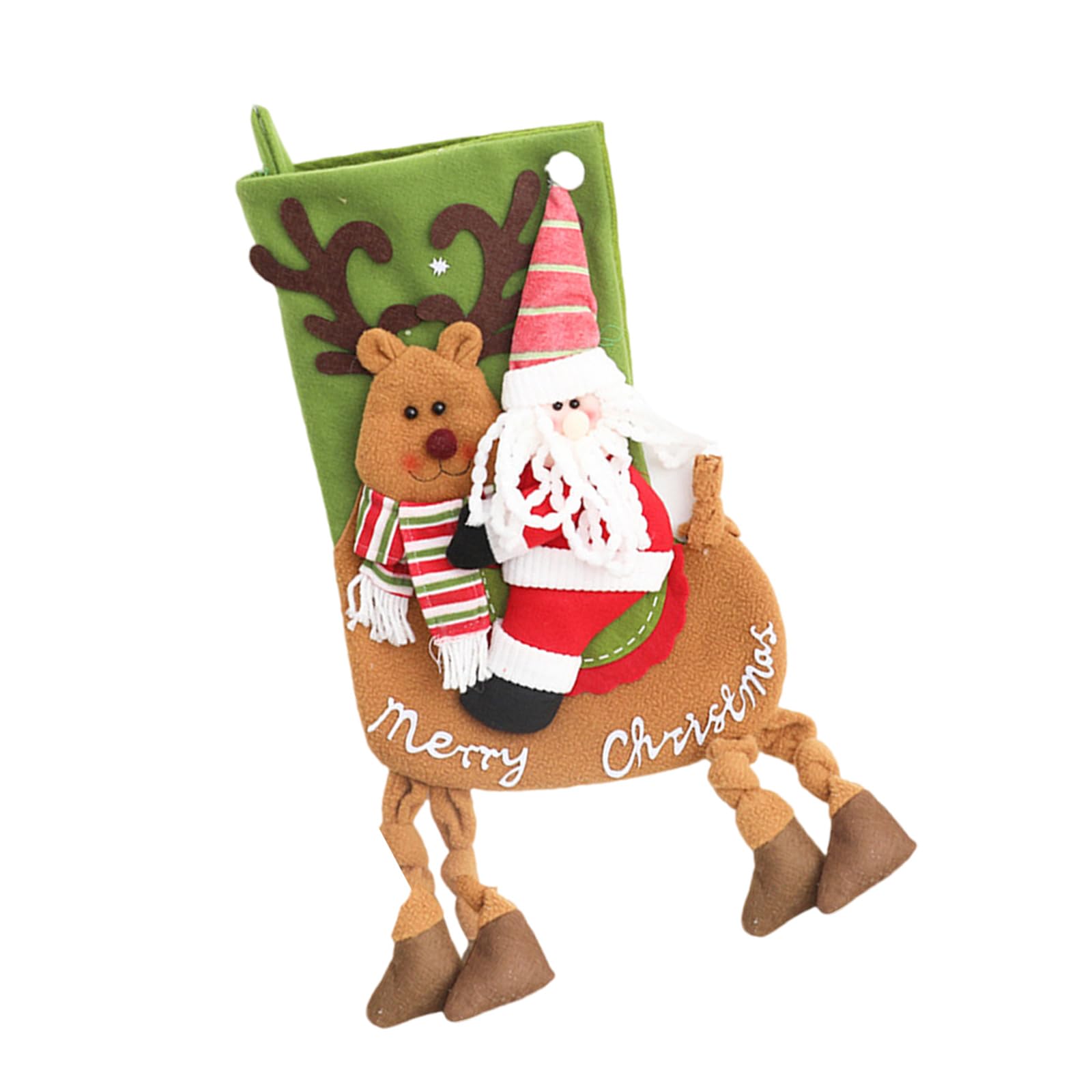 YWLUUOO Christmas Theme Stocking Large Capacity Hanging Candy Present Bag Santa/Snowman/Deer Sock Festival Mantels Accessory Home Celebration Decoration