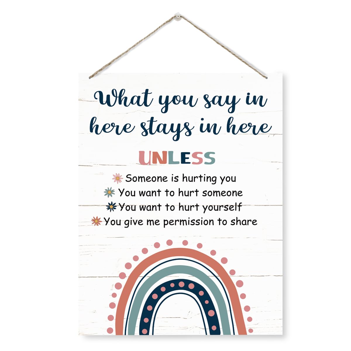 Counseling Room Decor, What You Say In Here Stays In Here Sign, Rustic Hanging Wooden Plaque Sign, Rustic Door Hanger, Therapist Office Decor, Social Worker Sign, Therapy Decor, Counseling Wall Art-image-1