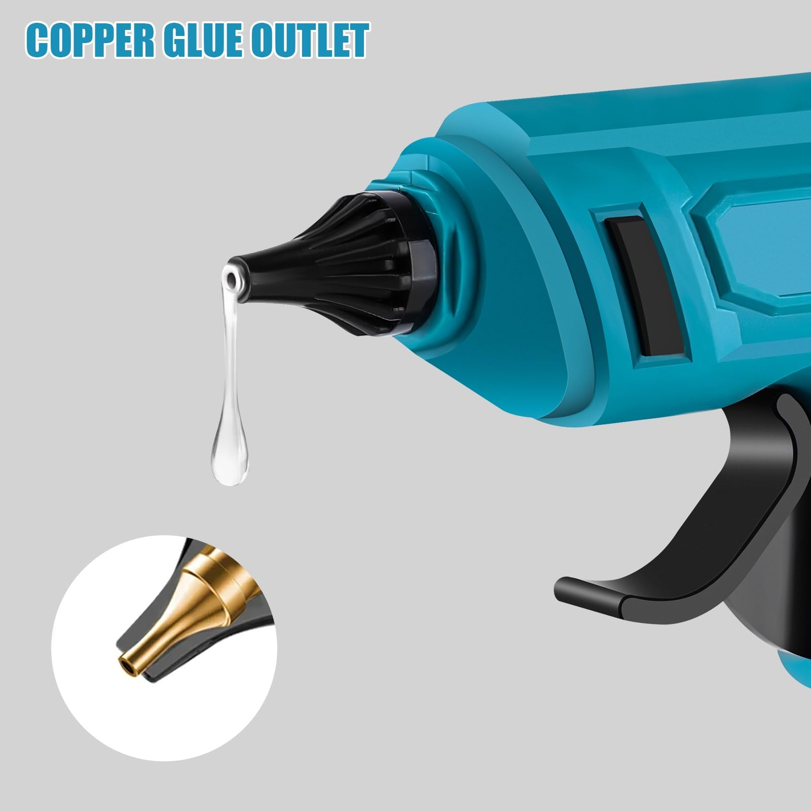 Pistola Silicona Caliente Inalambrica 100W, Pistola Silicona Bateria | 2 Baterías 18V, 100W, 10 Barras 11mm, Calentamiento Rápido, Control de Temperatura por Chip Inteligente, Manualidades, Taller