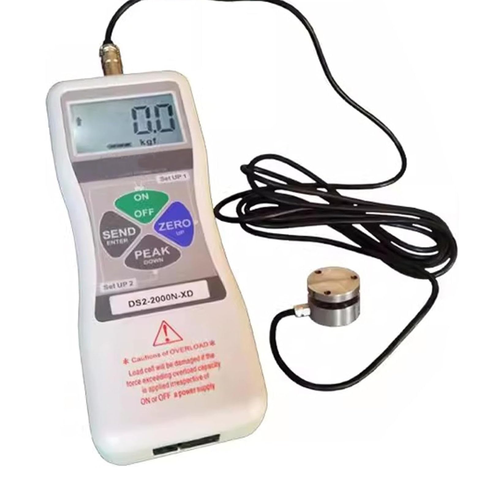 Medidor de fuerza digital, dinamómetro de medidor de empuje y tracción, sensor portátil para pruebas de tensión y carga, modo en tiempo real/pico, salida de datos, recargable