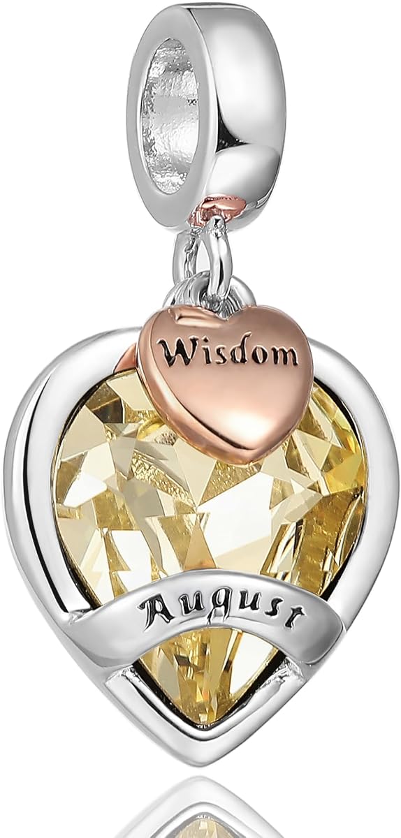 Abalorios de piedra natal para mujer, pulseras de cuentas de cumpleaños, aptos para pulseras Pandora, regalos del día de la madre para mujeres