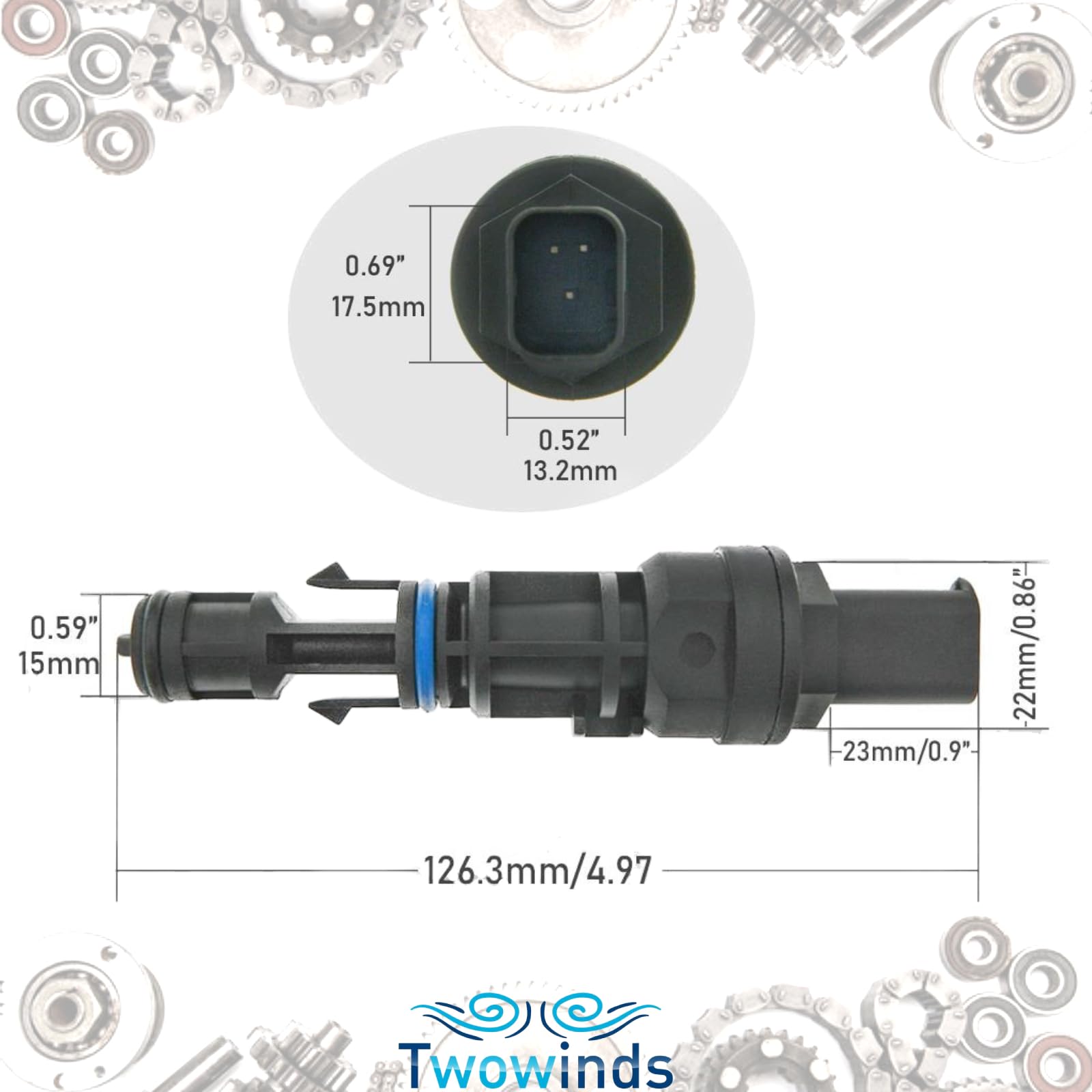 Twowinds - Sensore di Velocità 7700418919 Compatibile con Renault Clio, Espace, Kangoo, Laguna, Scenic, Twingo, Kubistar - Sensore Tachimetro - Contachilometri - Odometro