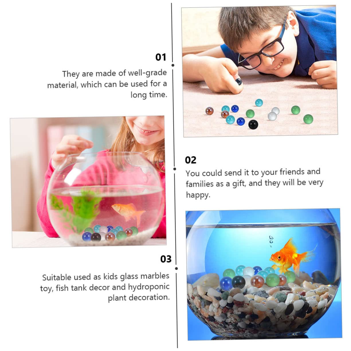 Ciieeo Glass Ball Toy Set 30pcs Greenery Balls for Aquarium for Fish Tank Plant Decor Hydroponic Plant Decoration