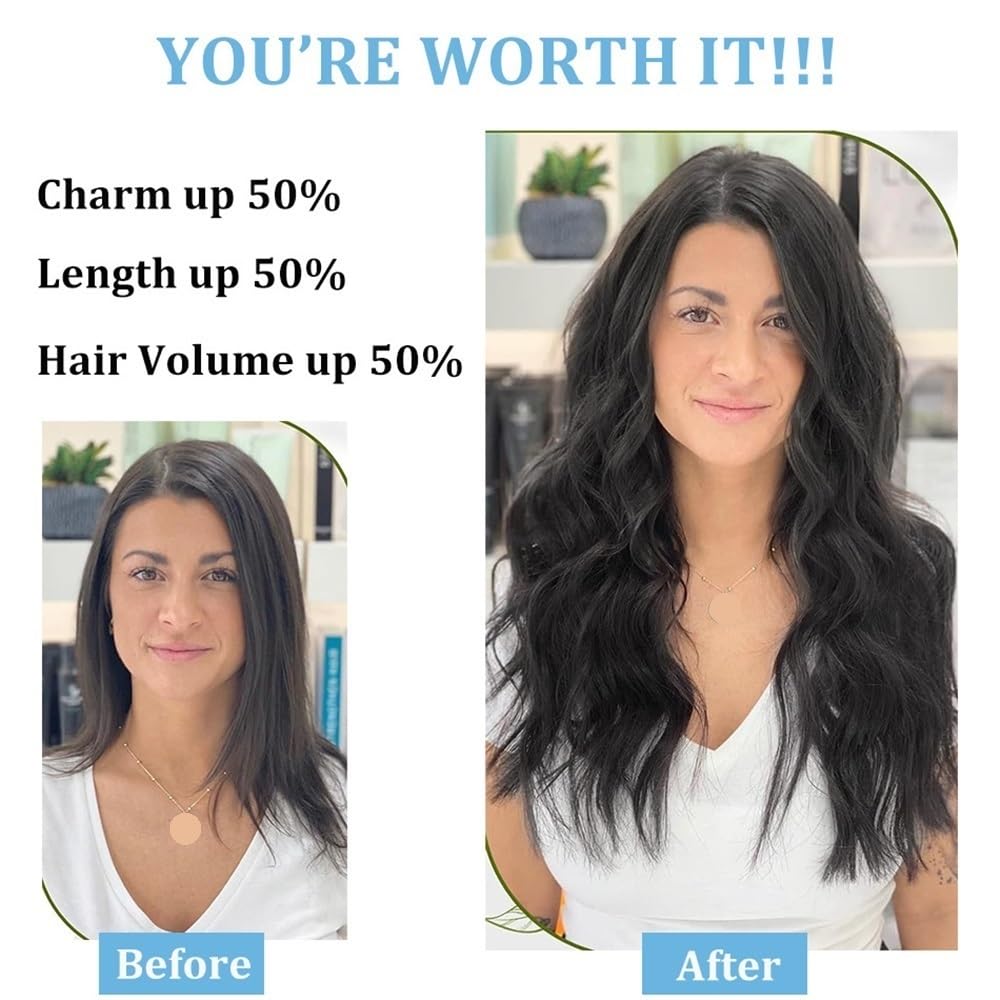 Nakładki na włosy dla kobiet Przedłużanie włosów metodą clip in 100% ludzkich Remy 120 gramów 1B clip-in na całą głowę Messy Hair Bun Hairpiece(20inches)
