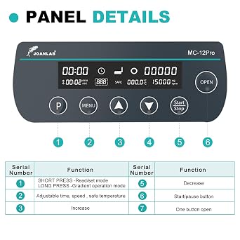 JOANLAB Digital 10000rpm High Speed Centrifuge Machine 12x40mm Glass Tube Microcentrifuges w/Over Temperature Protection