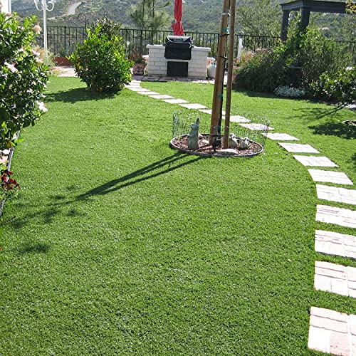 Bakaji Prato Sintetico Manto Erboso Erba Finta Realistica Giardino 4 Sfumature Di Colore Tappeto Sintetico Anti Uv Atossico Drenante Ideale Per Piscina Terrazzo Aree Giochi Viali (30Mm 1X5Mt 5Mq) - 4