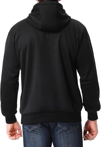 TUAOVA Men's Relaxed Fit Fleece-Lined Pullover Hooded Sweatshirt Comfortable and Soft
