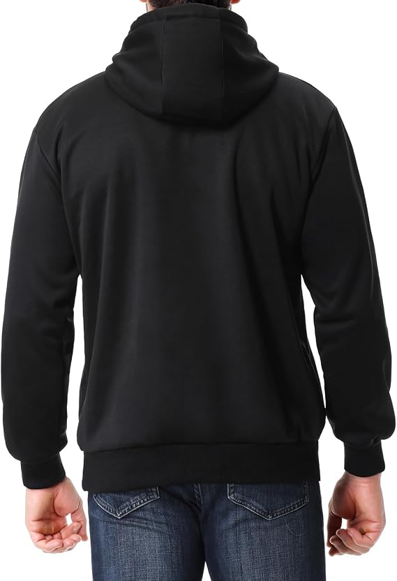 TUAOVA Men's Relaxed Fit Fleece-Lined Pullover Hooded Sweatshirt Comfortable and Soft