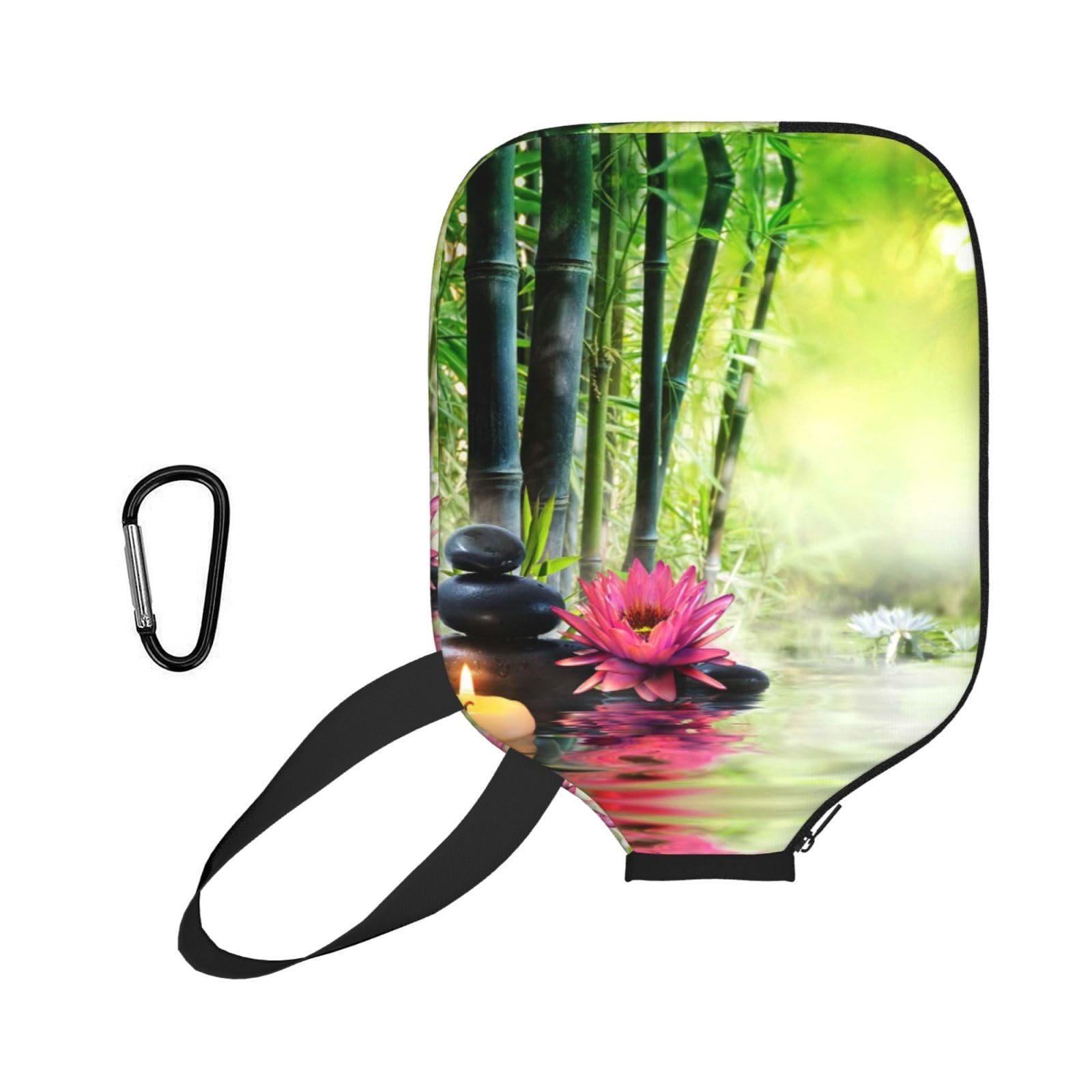 ESNAIUVCD Green Bamboo Lotus Print