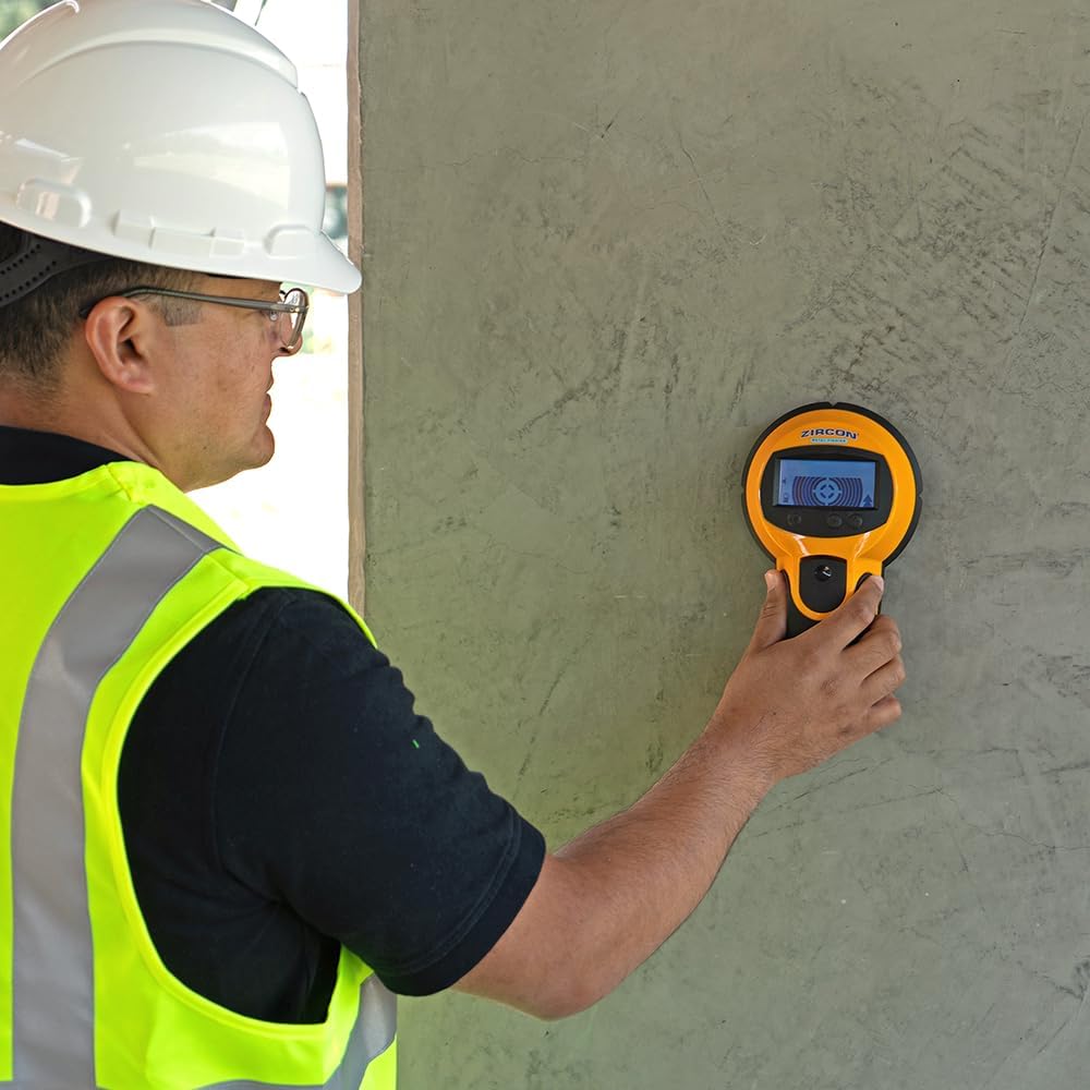 Zircon MetalliScanner MT X Electronic Metal Locator – Rebar & Metal Detector for Concrete – DeepScan up to 4 in – Industrial Grade LCD Metal Scanner for Drilling, Construction & Inspection