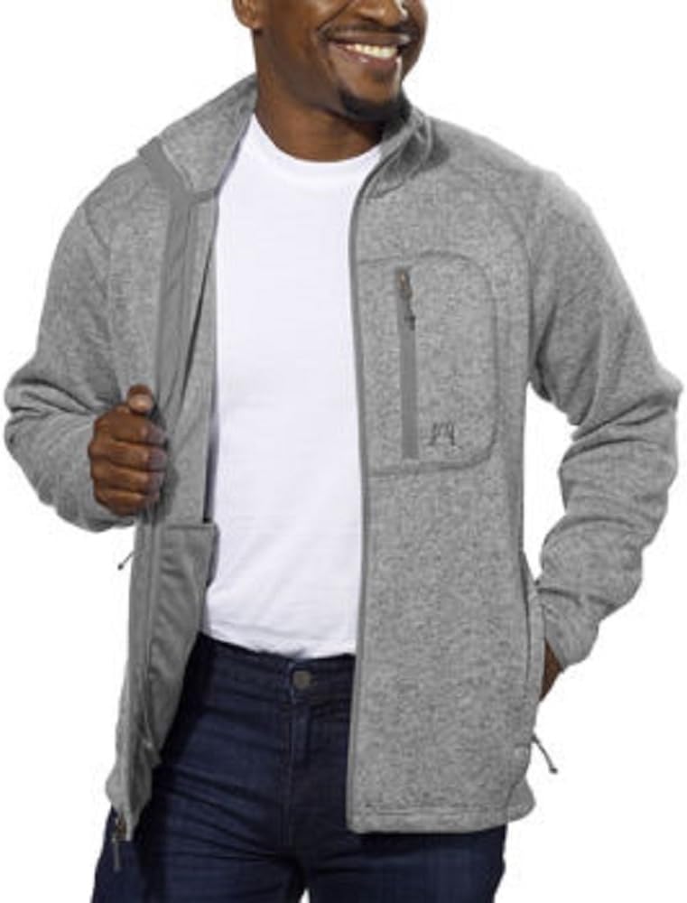 Avalanche Men’s Full Zip Fleece Jacket-Dove Gray, Large - Image 3