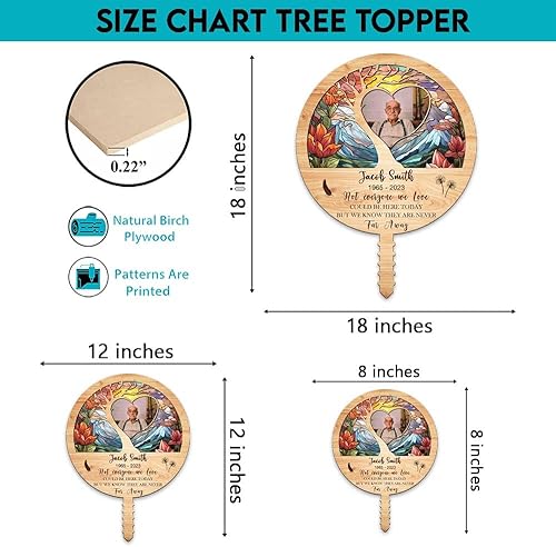 Miniatura 9 de V VIBEPY Cartel conmemorativo personalizado para decoración del árbol de Navidad en 2D, plano 2D, letrero de madera de 8, 12 y 18 pulgadas, regalo