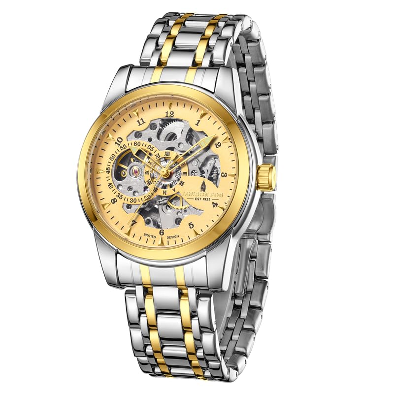 London Fog Richmond Collection Skeleton Dial:Gold,Strap:Multicolor - Image 1