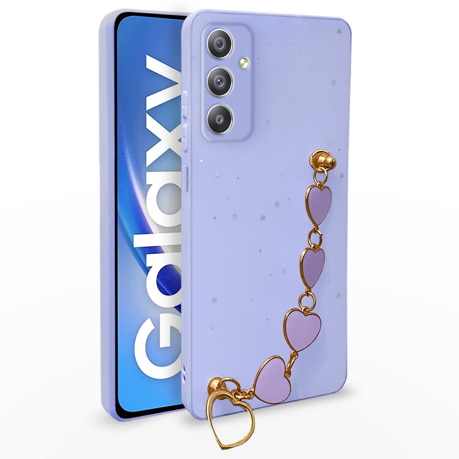 Pikkme Samsung Galaxy A34 5G Back Cover for Girls | Heart Shaped Metal Chain Blocks | Sparkling Soft TPU | Case for Samsung Galaxy A34 5G (Purple) (B0C43P9GMS) Amazon Price History, Amazon Price Tracker