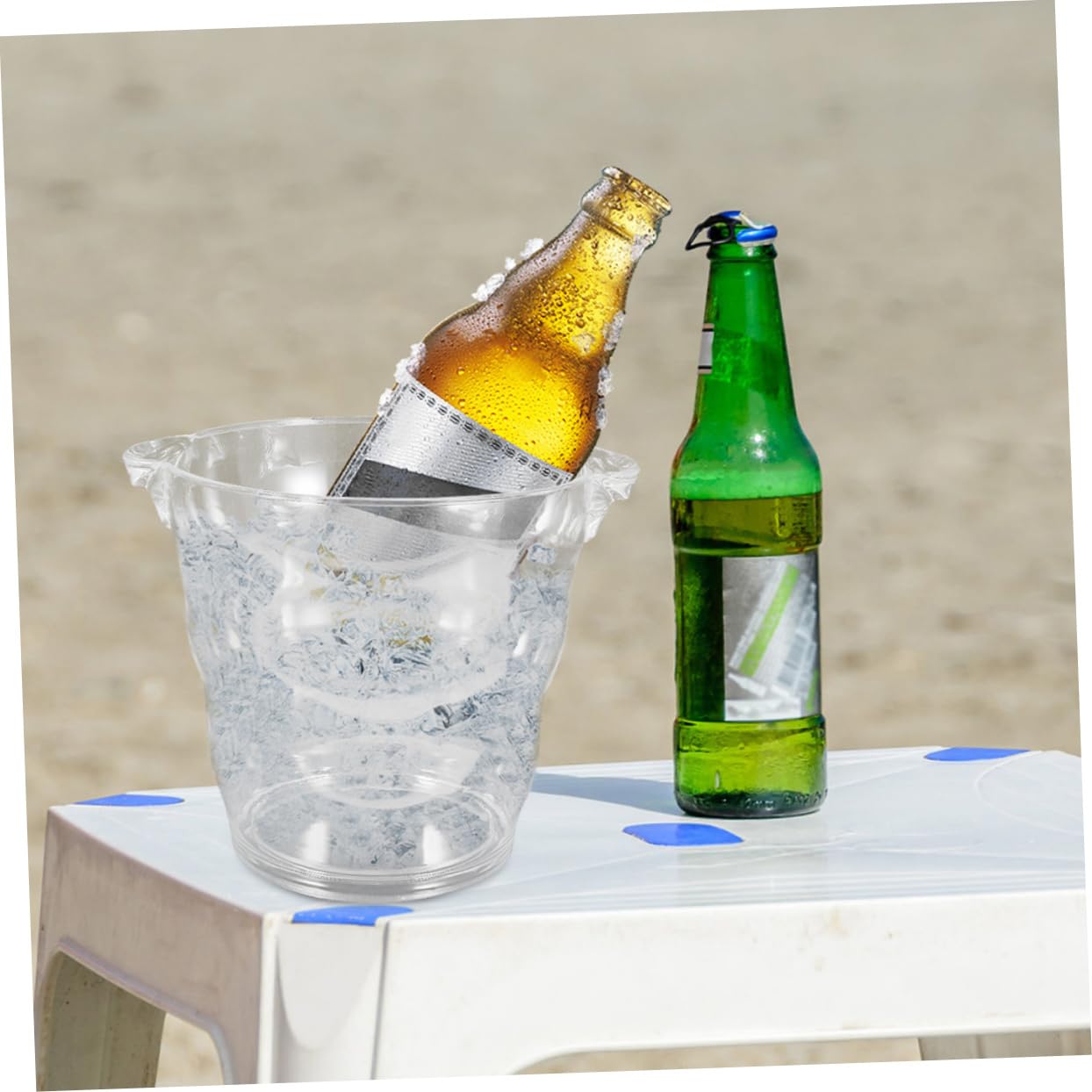 2piezas Cubitera De Acrílico para Bebidas para Fiestas y Eventos Diseño Transparente para Vino Cerveza