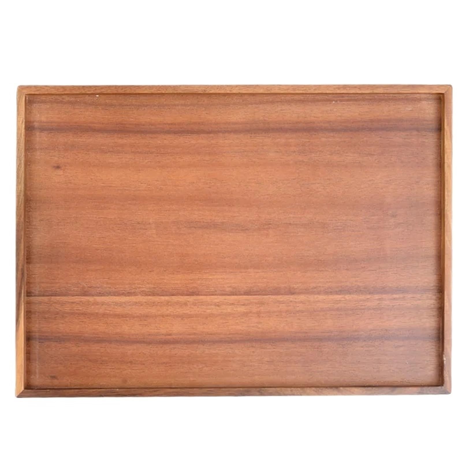 Bandeja para Mesa De Centro Bandeja de Madera Nogal for Servir, for Tazas té, platillos, bandejas, Platos Frutas, palé Almacenamiento, decoración, rectangulares for Comida(38x25.5cm)