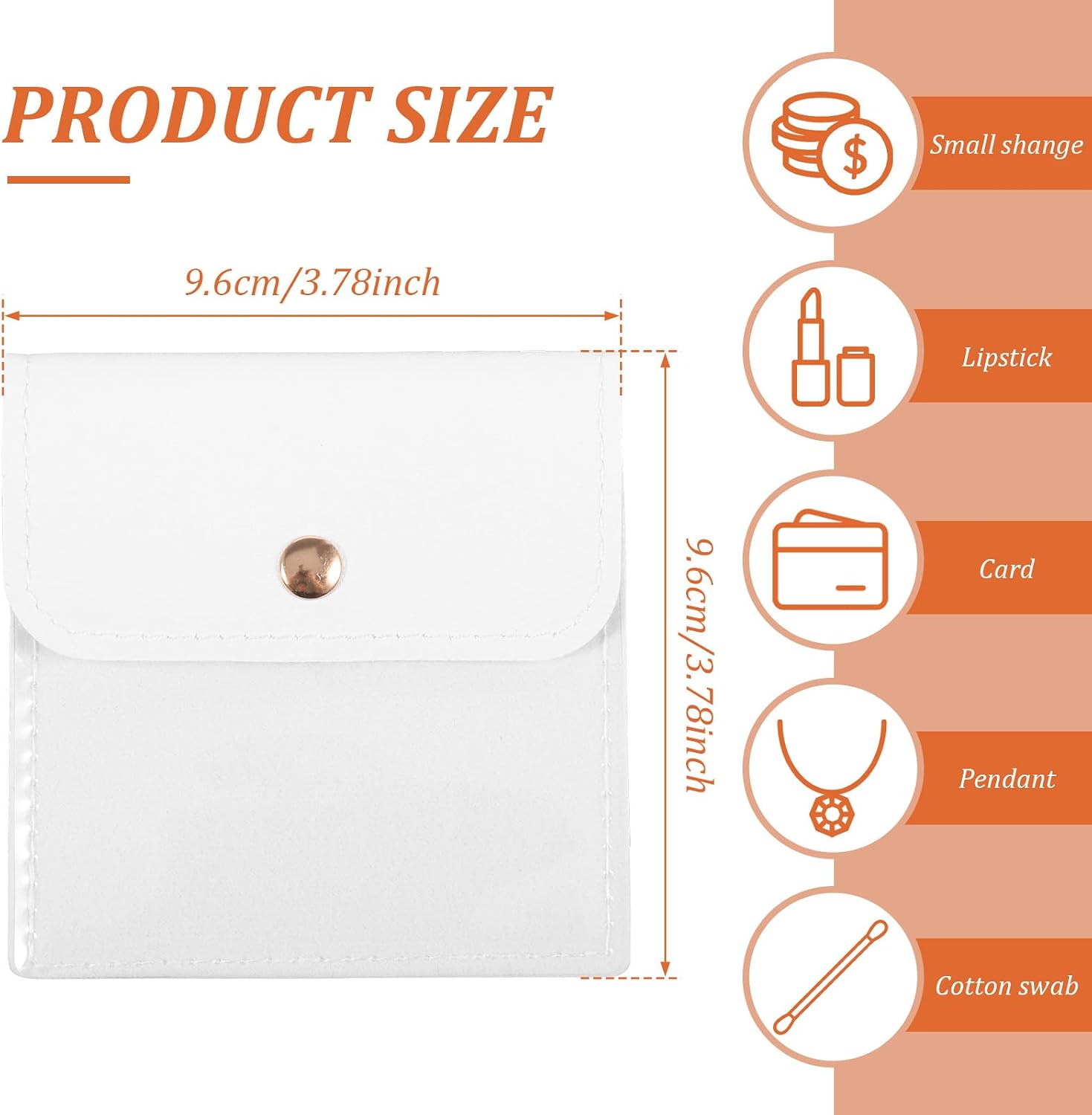 36Pcs Small Jewelry Travel Pouch, Velvet Jewelry Pouches Bulk, 4 x 4 Inch Mini Clear Jewelry Bags,PU Leather,Snap Button,Jewelry Pouches for Storage Earrings Necklaces Bracelet Ring,Women Girl Gift