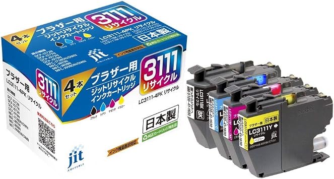 JIT Brother LC3111-4PK Compatible 4-Color Set Recycled Ink, Made in Japan JIT-NB31114P