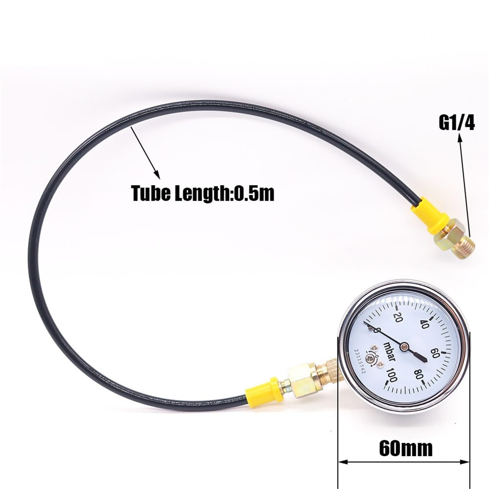 1 manómetro de aire mbar 16 mbar 25 mbar 50 mbar 60 mbar 100 mbar 1000 mbar manómetro ajustable medidor de presión mbar calibrable con tubo(0-60mbar)