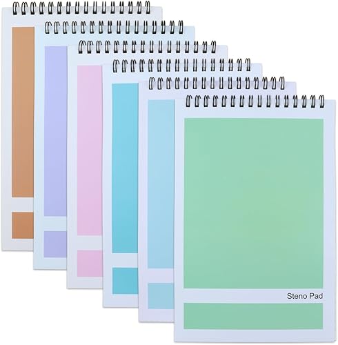 Aacehlh Bloc de notas Steno, paquete de 6 blocs de notas en espiral superior, 6 x 9 pulgadas, 80 hojas, cuaderno Gregg Rule Steno para escribir