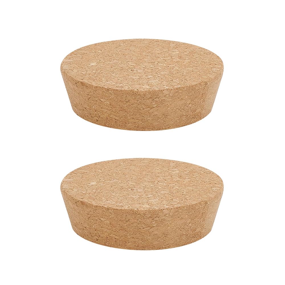 OLYCRAFT 2Pcs Large Cork Stoppers 7.7~9cm Cork Bottle Stoppers Tapered Corks Plugs Corks Canning Jar Lids Wood Tapered Plugs Wooden Taper Stopper for Kitchen Wedding Favor Canning Bottle Caps