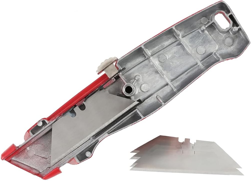 BROTHER'S PLASTIC Retractable Utility Knife with 5 Extra Blades | Adjustable Slide Design for Crafting, Packing, and Everyday Cutting Tasks | Compact and Practical Tool