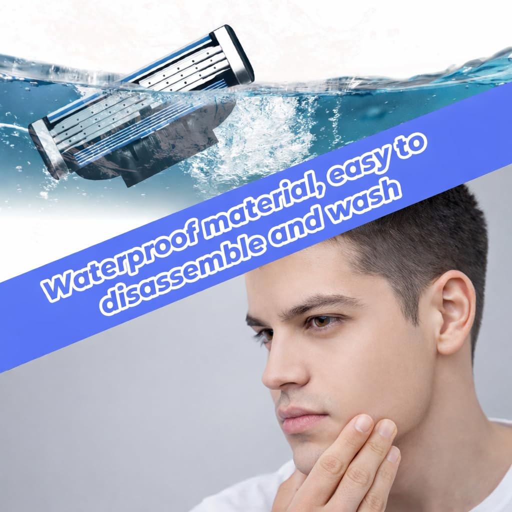 Compatible With Mach3 Razor Blades Refill, 24 Pcs Razor Refills for Men, Three-Layer Blade High-precision Shaver Meets Your Daily Shaving Needs for Several Months