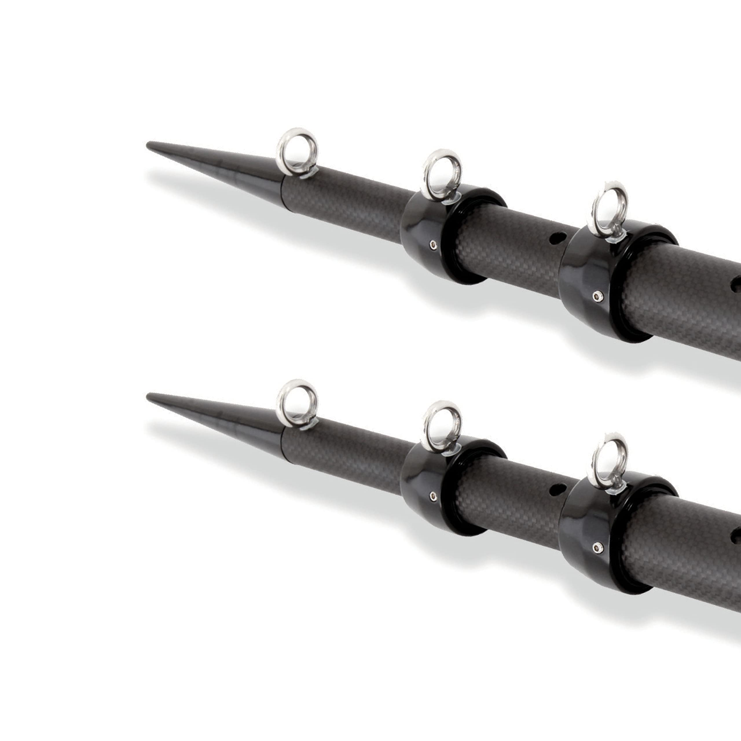 Tigress XD 3K Carbon Fiber 18' Telescoping Center Rigger with Patented Tigress Track Internal Tracking System, for use on Sports Fishing Boats up to 40 feet