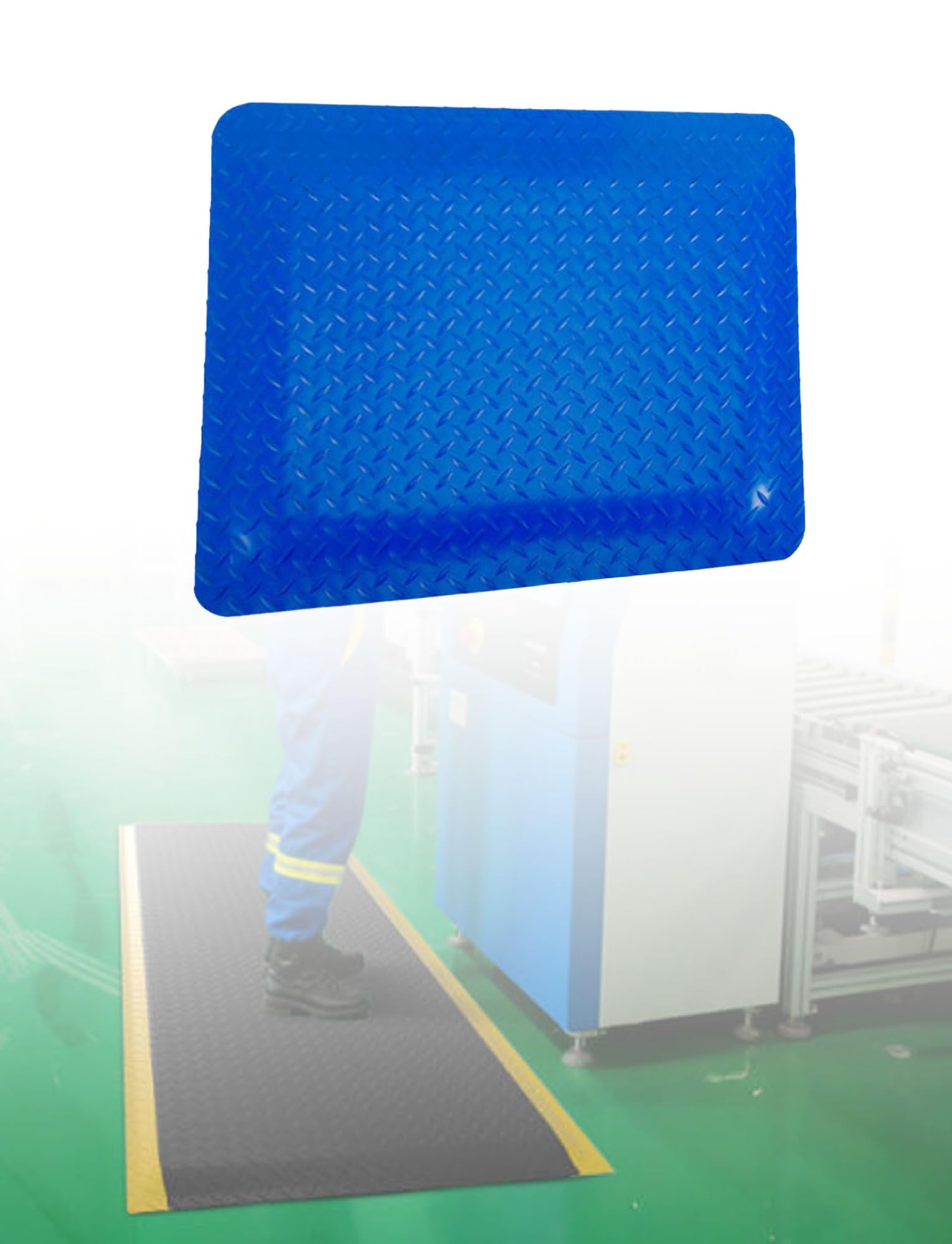 GTHTUHFD Commercial Anti-Fatigue Esd Floor Mat - 11.8In Thick Soft Sponge Safety Mats For Workshop - Ergonomic Standing Pad,Blue-90X90CM