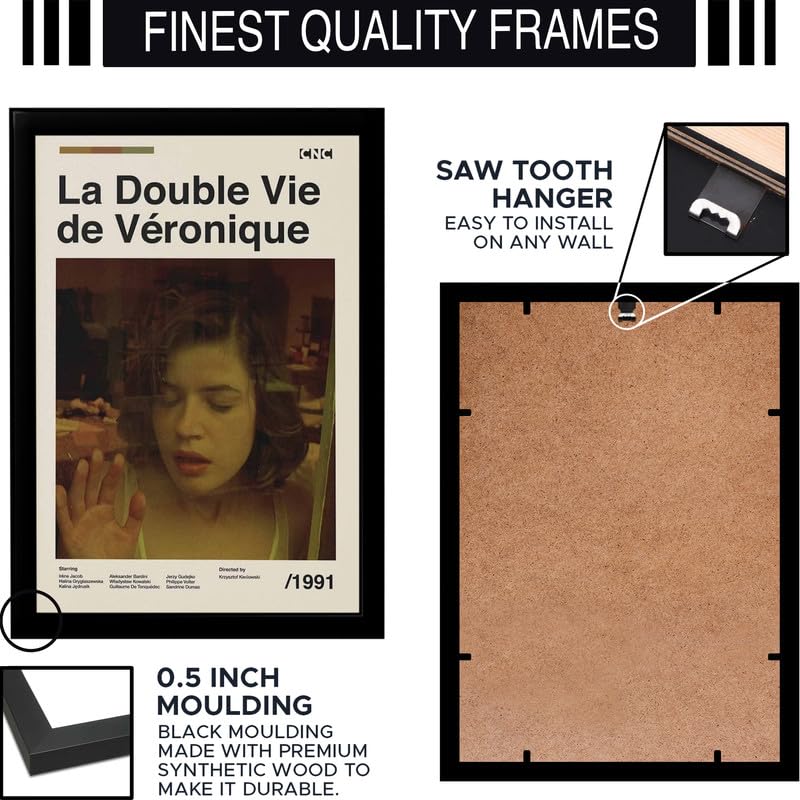 Image of BLINKART La Double Vie De Movie Poster Frame 8x12 Inch | Premium 300 GSM Paper Wall Print | Mid Century Vintage Film Artwork for Home, Bedroom, Living Room, Office | Framed Photo Decor
