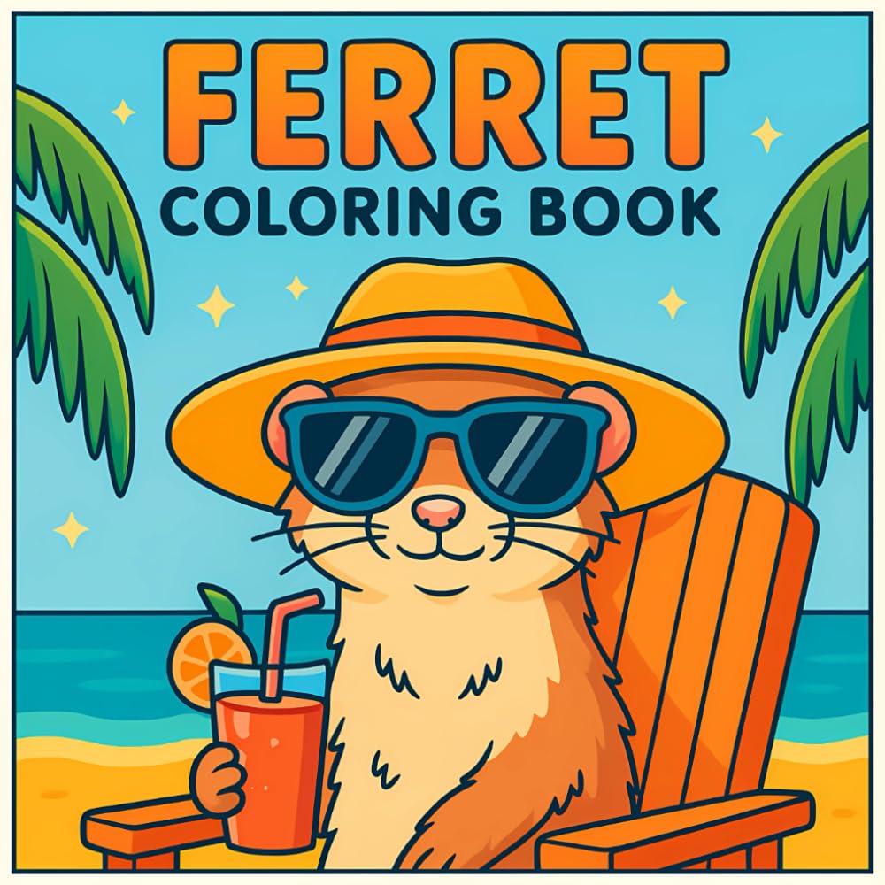 Ferret Coloring Book: Bold and Easy Pages for Relaxing Fun