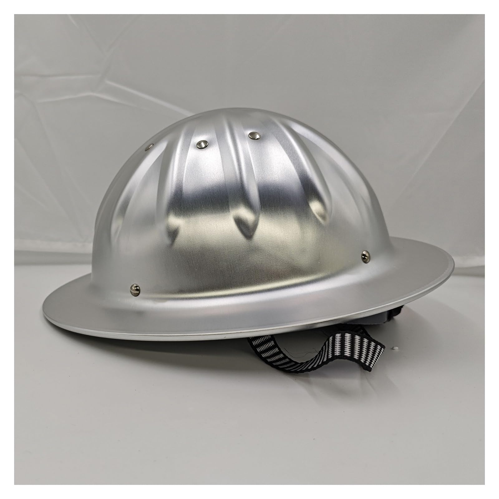 with Removable Liner Hard Hat Aluminum Full Brim Hardhat 4-point Fastening Professional Aerial Engineering Hard Hats 3 Colors Available(Silver)