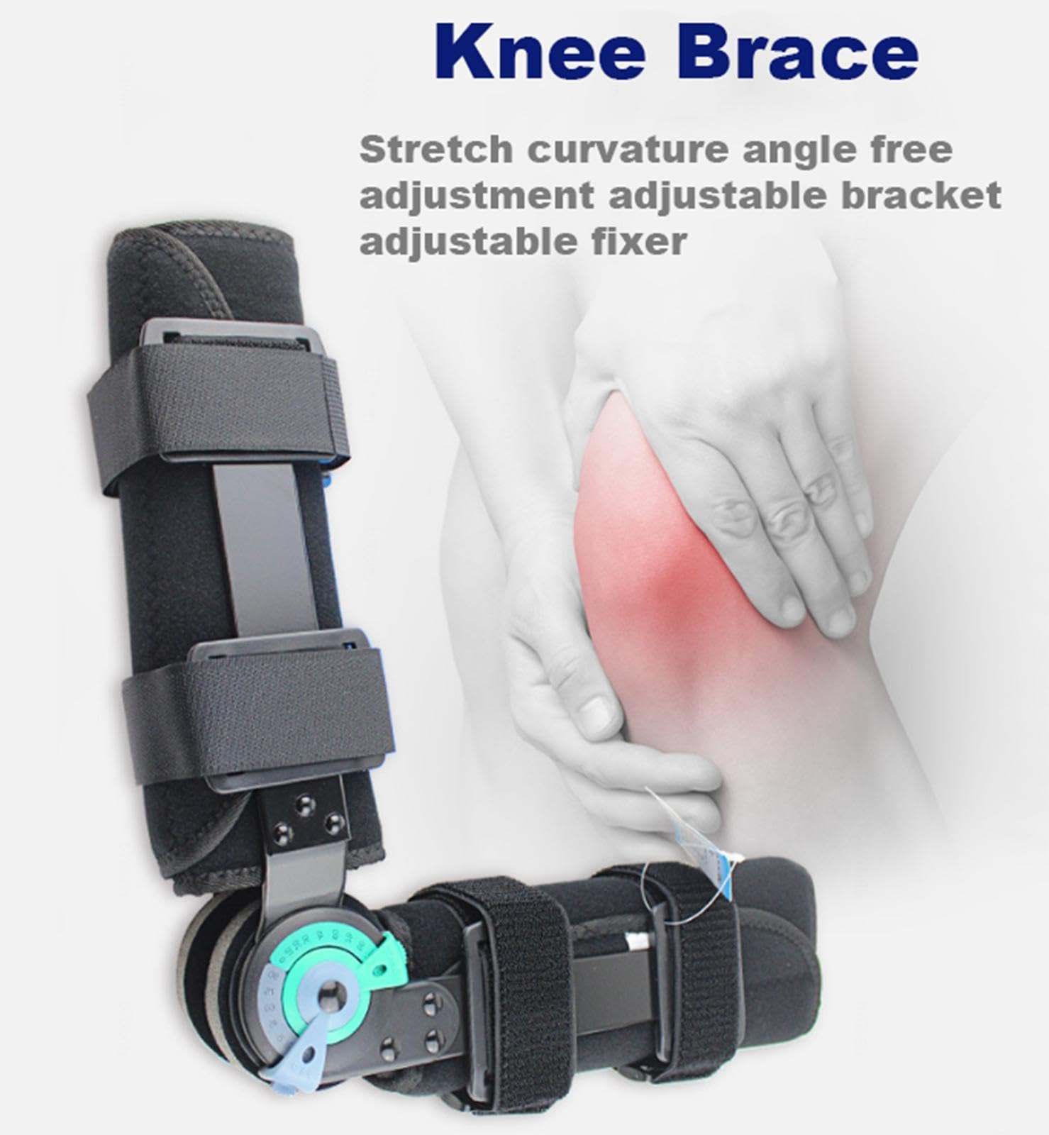 Rodillera con Bisagras, Inmovilizador de Rodilla Ajustable con Diales de Bloqueo y Estabilizadores Laterales, Alivio Efectivo de ACL, Artritis, Dolor de Tendinitis, para Hombres y Mujeres,S