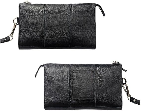 専用の本革ケースと互換性のある のハンドバッグ 端末対応Asus Zenfone 10 2023 に適合する - 黒