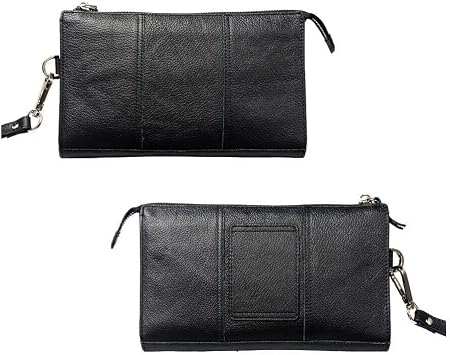 専用の本革ケースと互換性のある のハンドバッグ 端末対応Asus Zenfone 10 2023 に適合する - 黒