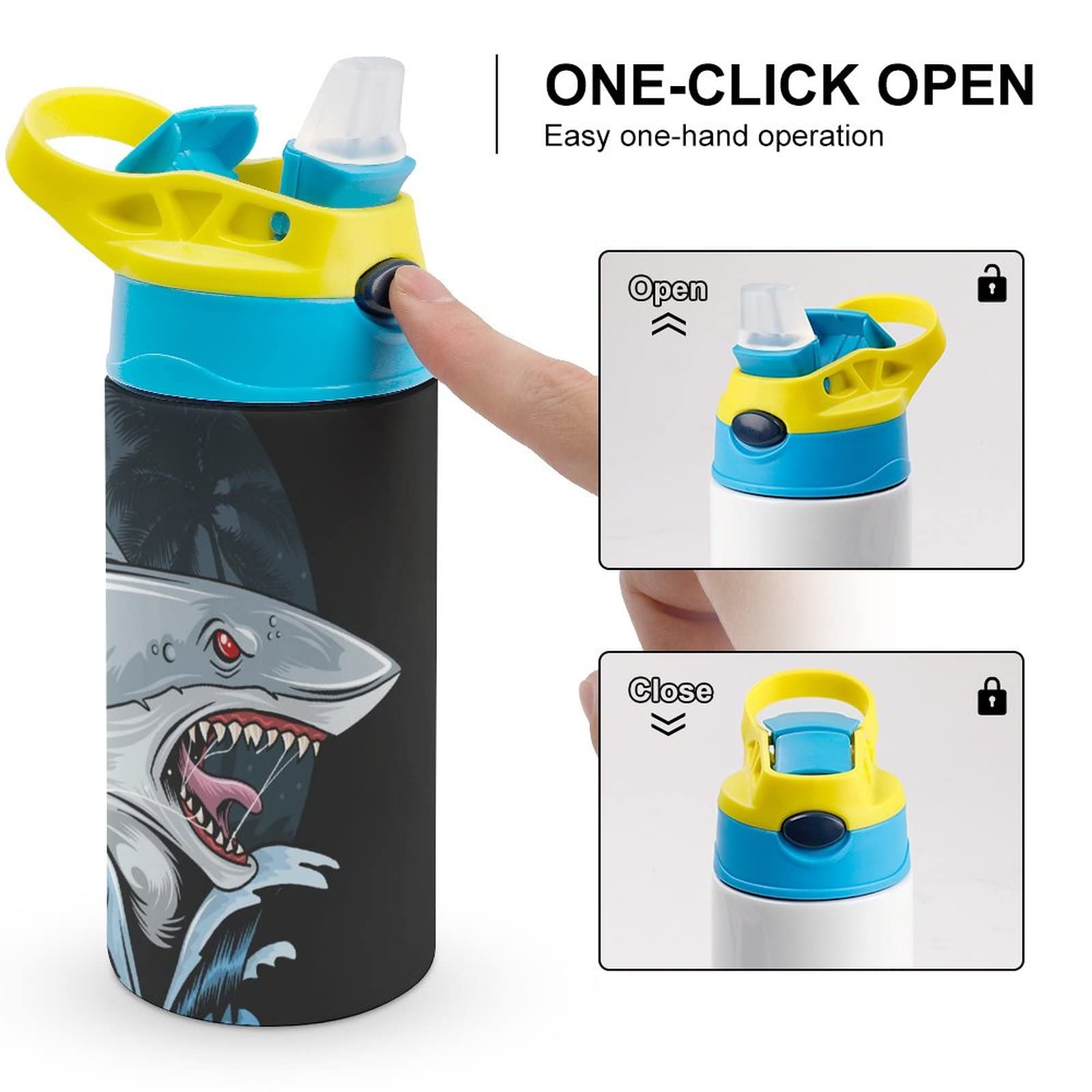 Borraccia Termica Buzio 400ml Per Bambini - Design Squalo, Acciaio Inox E Senza BPA - Foto 7