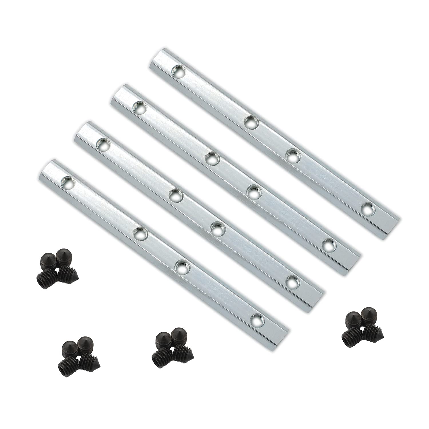 Zeberoxyz 10 Piezas De Conector De Línea Recta De 3.9 Pulgadas De Longitud Con Tornillos M5 Para Perfil De Extrusión De Aluminio De 0.236 In De Ranura En T De La