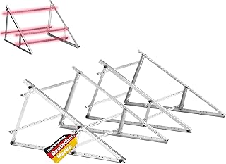 Balkonkraftwerk Halterung 2 Set, 117cm Solarmodul Halterung Flachdachhalterung Für Solarmodule, verstellbarer Winkel 0-90° kompatibel mit Solarmodulen 100W-600W Breite
