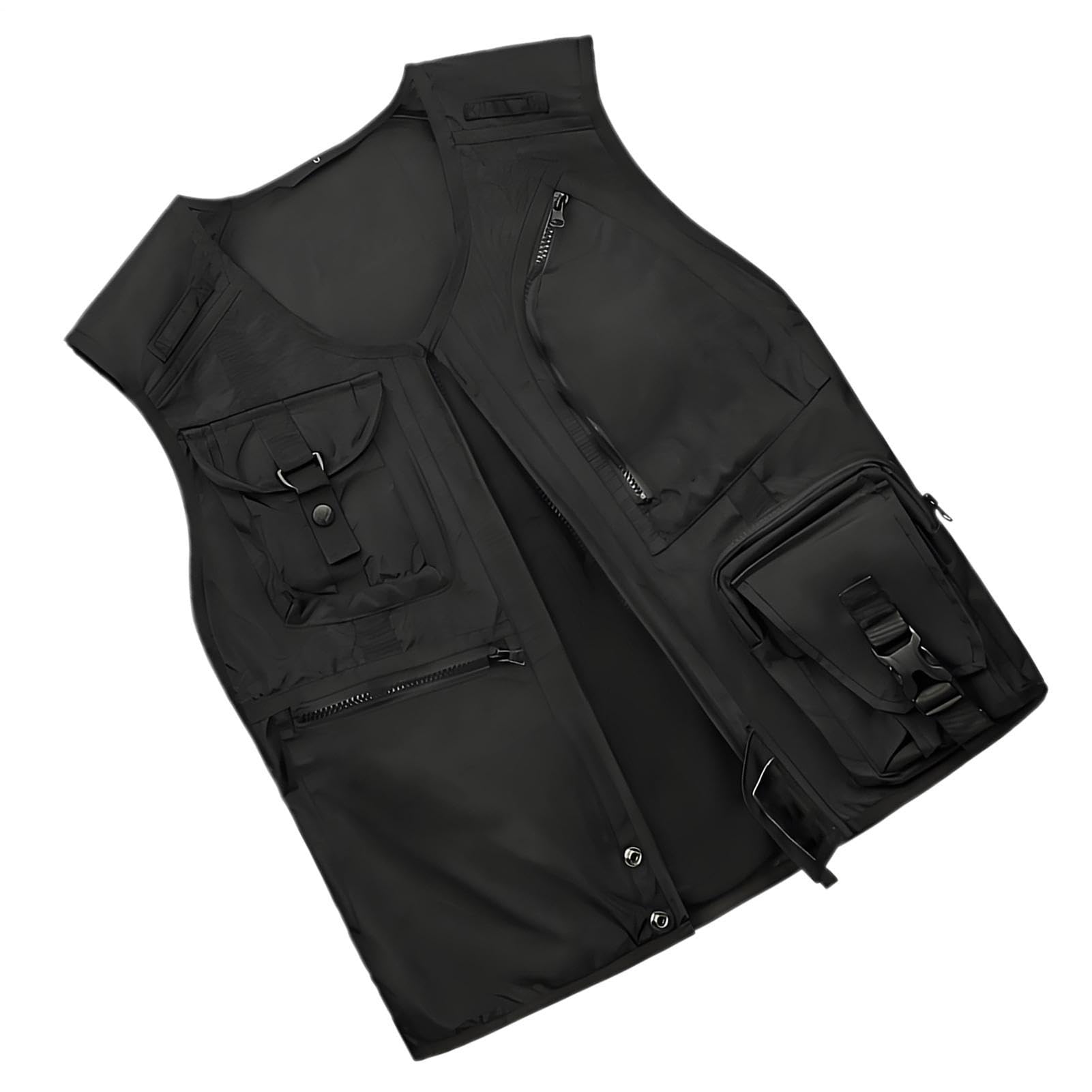 Générique Gilet Moto Homme Respirant Et Déperlant Avec Multi-Poches | Gilet Conduite Moto Équipement de Sécurité Résistant à l'Usure, Trajet Urbain, Longue Distance, Randonnée, Alpinisme,