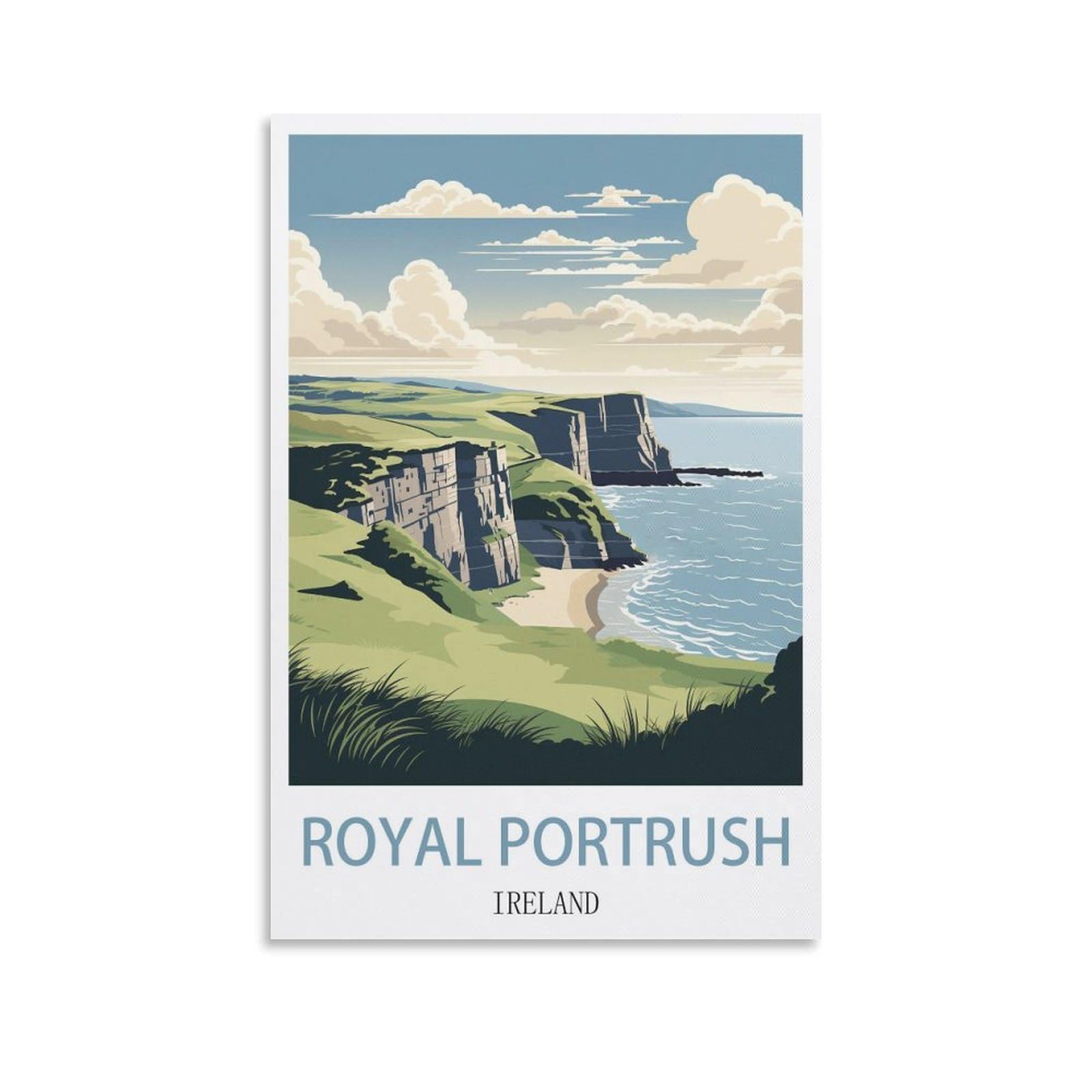 EZMLFA Diamond Painting Kits for Adults,Royal Portrush Ireland 5D Diamond Painting Kit for Adults Beginners, DIY Full Round Drill Gem Art Kits for Home 50x60cm