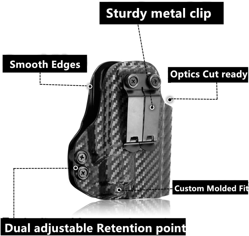 kydex IWB Holster for Glock 19 25 32 23 45 Mos Gen 3 4 5 with Streamlight Tactical Flashlight TLR-8 TLR-8G TLR-8A 500 Lumen Mounted Optics RMR Cut
