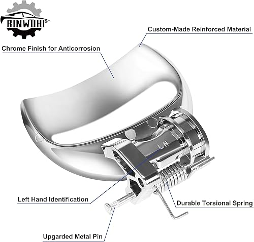 Miniatura 3 de Manija de puerta interior cromada Lado del conductor delantero trasero compatible con los siguientes modelos: Chevy HHR 2006, 2007, 2008, 2009,