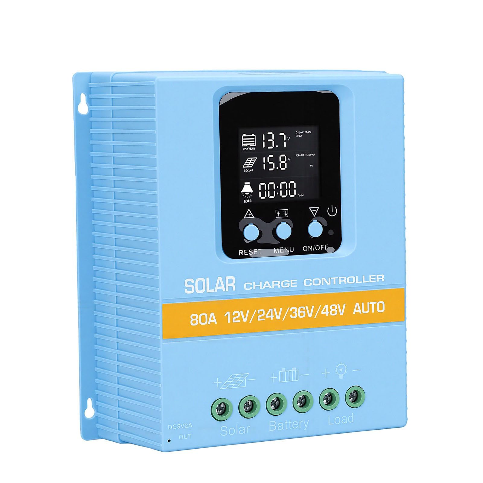 FTVOGUE Contrôleur de Charge Solaire MPPT 80A LCD Double USB 12V 48V