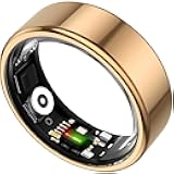 Smart Ring for Women&Men-Activity/Sleep/Heart Rate/HRV/Stress/Women's Health Tracker-IP68 Waterproof/Wearable-No Subscription Fee Required-Compatible with iPhone &Android (Gold, 10)